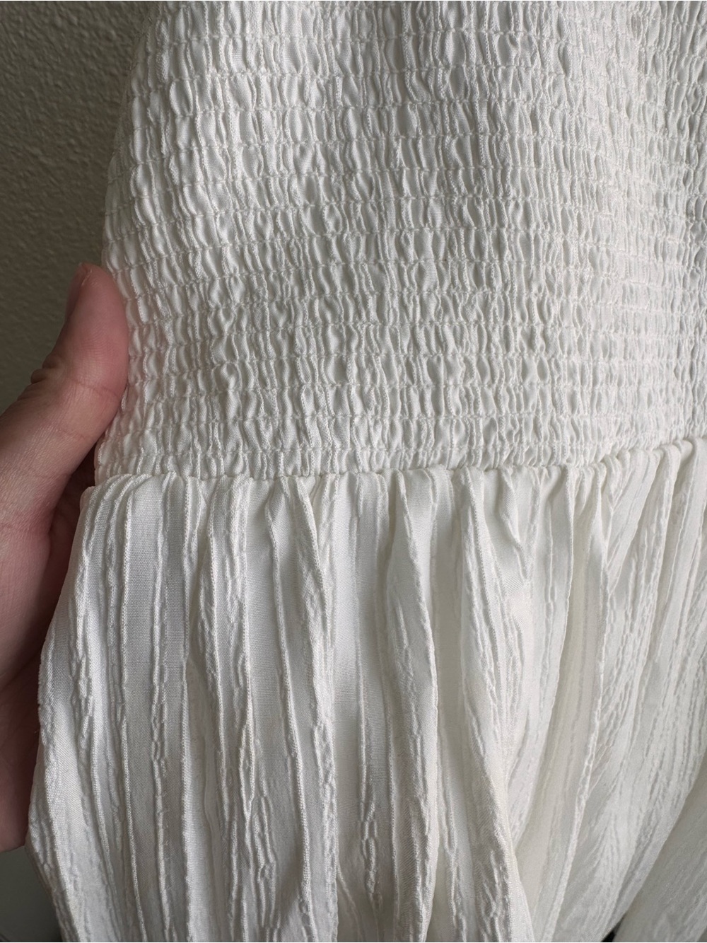 American Eagle Outfitters Cream Smocked Midi Sundress - Picture 2 of 5